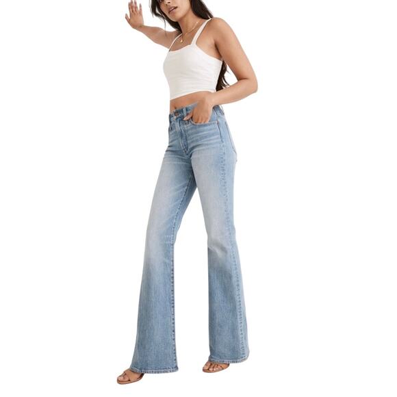 Madewell Women's Denim the Perfect Vintage Flare Jean in Delavan Wash Blue 24 - Picture 1 of 14